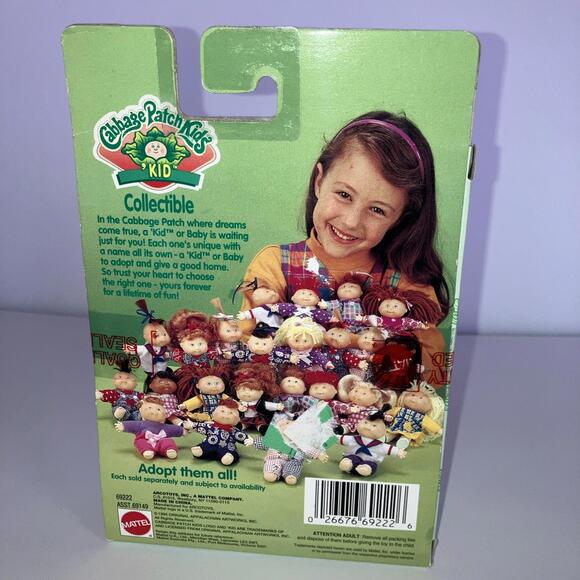 VINTAGE 1995 Cabbage Patch Kids 5” Mini Doll Brown Hair Brown Eyes NEW in Box - Picture 6 of 6